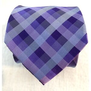 Pronto Uomo Purple Plaid Necktie Woven Dress Tie Career Professional‎